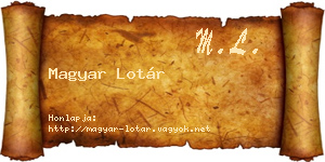 Magyar Lotár névjegykártya